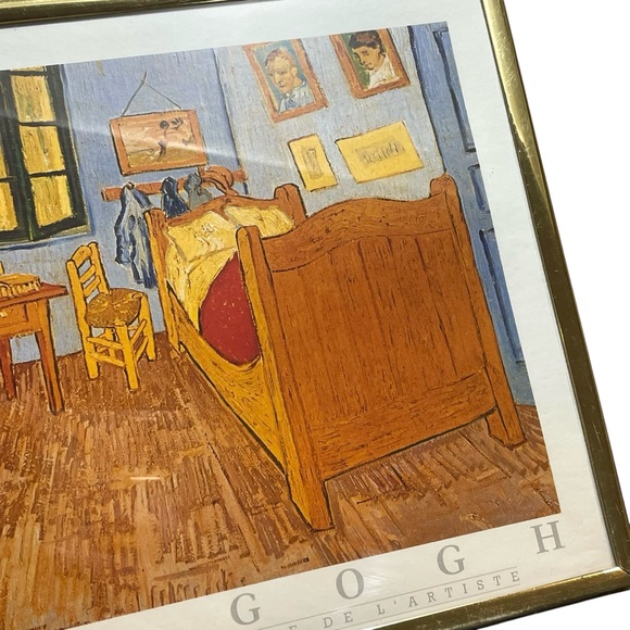 Vintage 1990s Framed 10"x8" Art Print - Van Gogh "The Bedroom" October 1889 - Picture 4 of 11